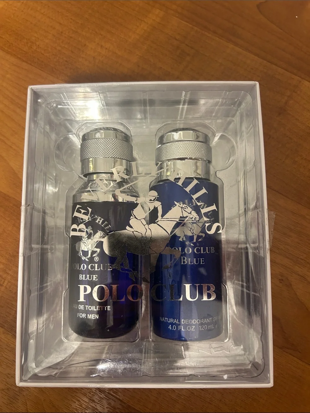 Beverly Hills Polo Club Blue Men’s Fragrance & Deodorant Set - Navy & Silver